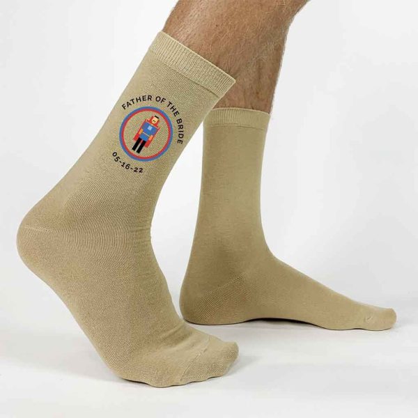 Personalized Super Hero Inspired Wedding Socks Hot on Sale - Image 5