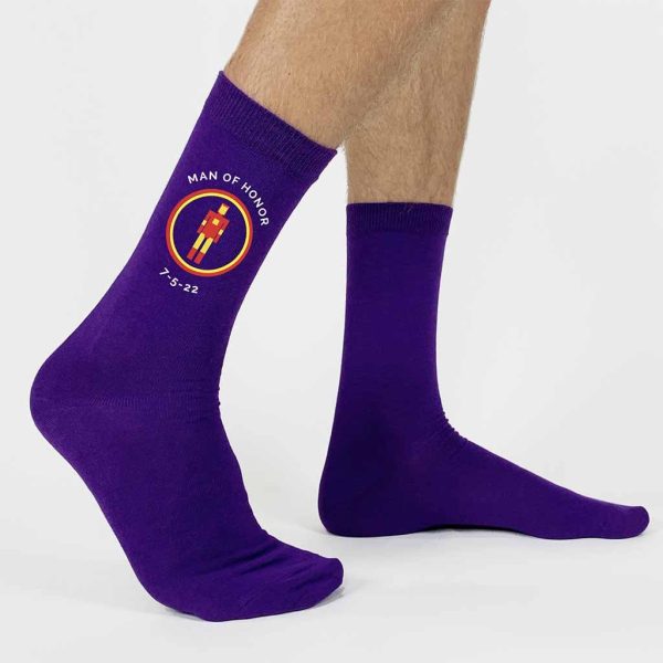 Personalized Super Hero Inspired Wedding Socks Hot on Sale - Image 4