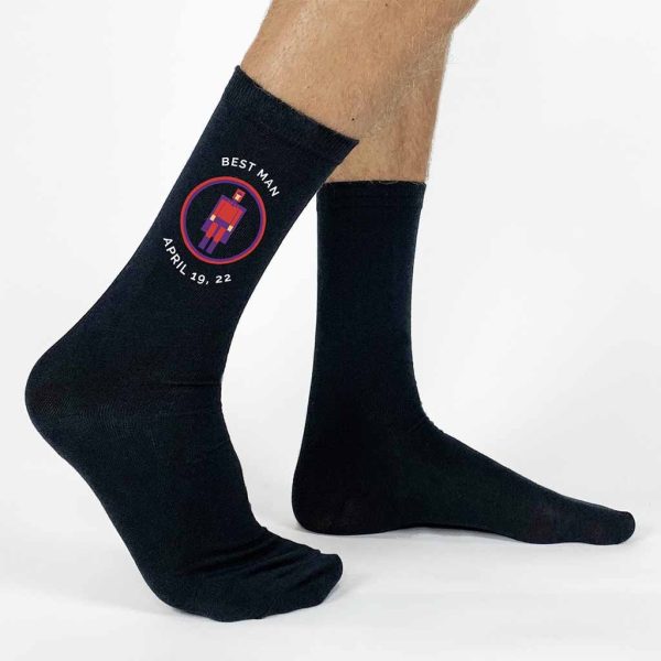 Personalized Super Hero Inspired Wedding Socks Hot on Sale - Image 2