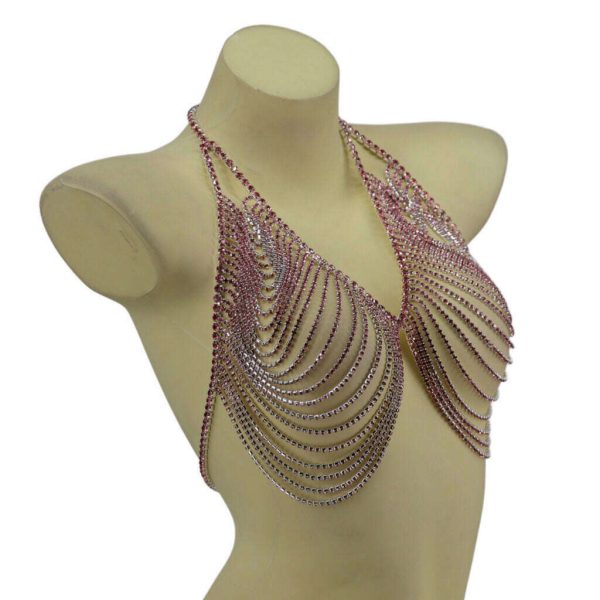 Pretty In Pink Rhinestone Carnival Halter Top For Discount - Image 2
