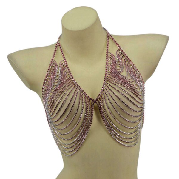Pretty In Pink Rhinestone Carnival Halter Top For Discount